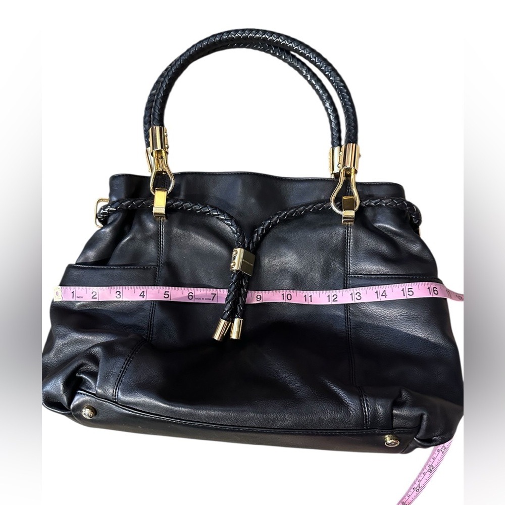 Michael Kors Black Leather Handbag.  See photos for measurements - Picture 6 of 8